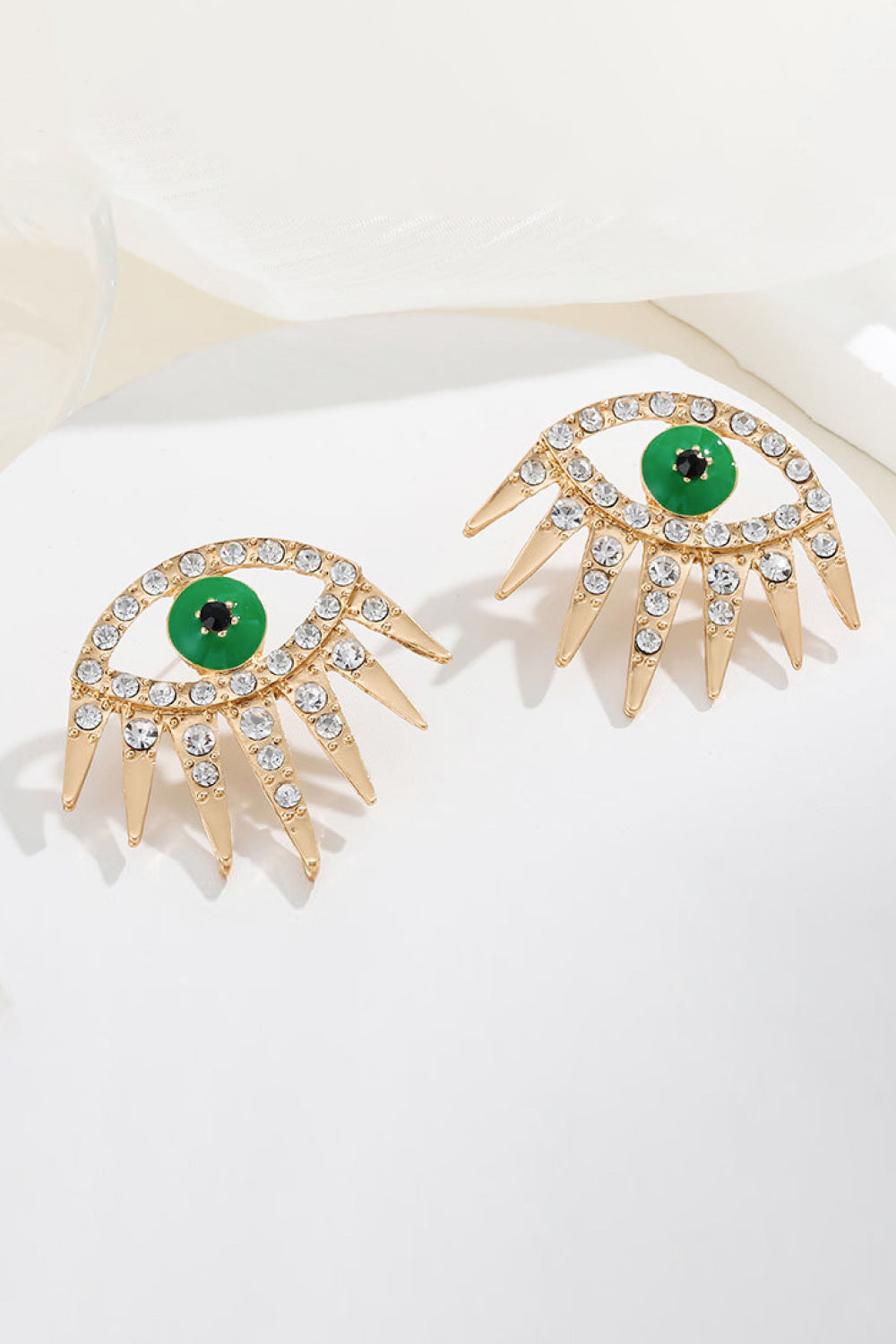 Evil Eye Rhinestone Dangle Earrings